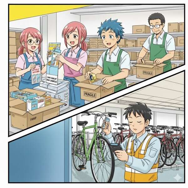 大阪市内から送迎あり！大人気のサンプル袋詰めやシール貼り！(軽作業・物流,大阪市北区)のイメージ画像