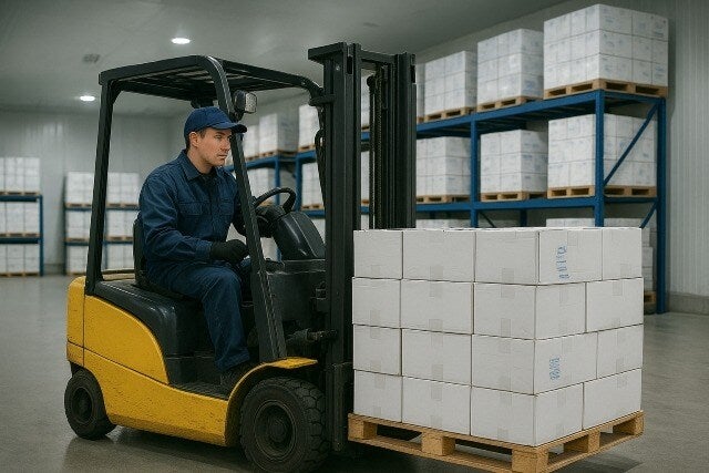 時給1,400円！冷蔵・冷凍倉庫内でフォークでの食品運搬業務(軽作業・物流,仙台市宮城野区)のイメージ画像