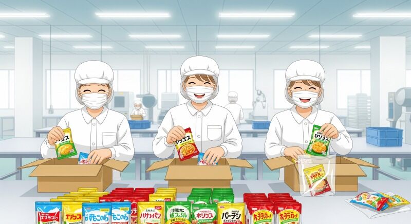 【長期で安定】見学あり！週4～5勤務★お菓子の仕分け・袋詰め♪(軽作業・物流,野田市)のイメージ画像