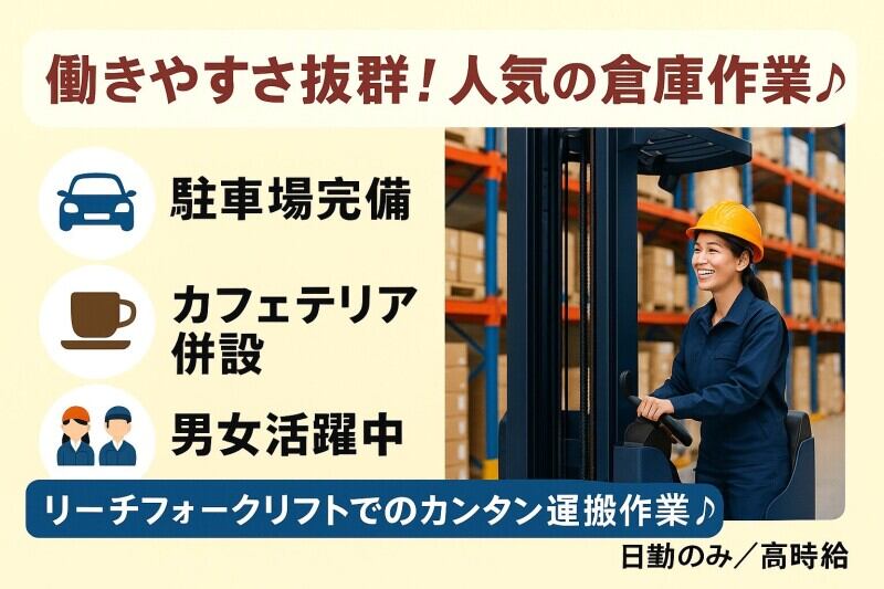 ＼週4～OK！／アパレル商品のリフト入出荷作業◎男女活躍中◎(軽作業・物流,神戸市西区)のイメージ画像