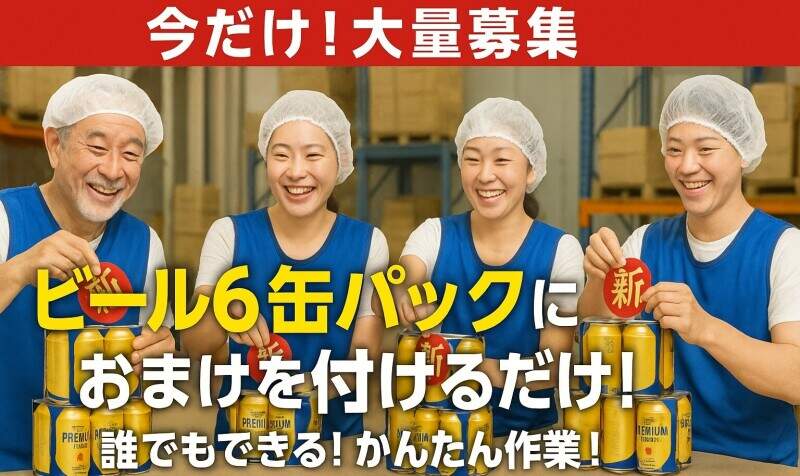 ＼大量募集!!／超簡単◎飲料ボトルのおまけ付け作業◎単発１日OK(軽作業・物流,尼崎市)のイメージ画像