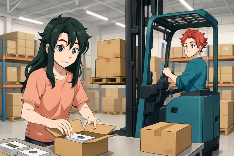 梱包とちょいリフト。リフト少なめ、稼ぎ多め。落ち着いてる倉庫(軽作業・物流,大阪市住之江区)のイメージ画像