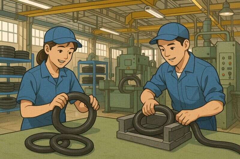 無料送迎ありで通勤はラクラク♪ゴム製品の加工・検査(工場・製造,広島市安佐南区)のイメージ画像