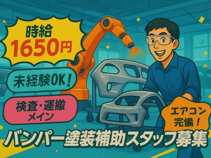 【高月給32万円超え◎】車バンパーの塗装で稼ごう！2交代(工場・製造,防府市)のイメージ画像