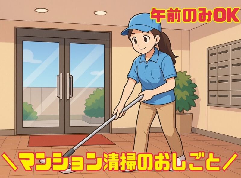 【モクモク作業】午前のみOK/未経験大歓迎/マンション清掃業務(サービス,札幌市中央区)のイメージ画像